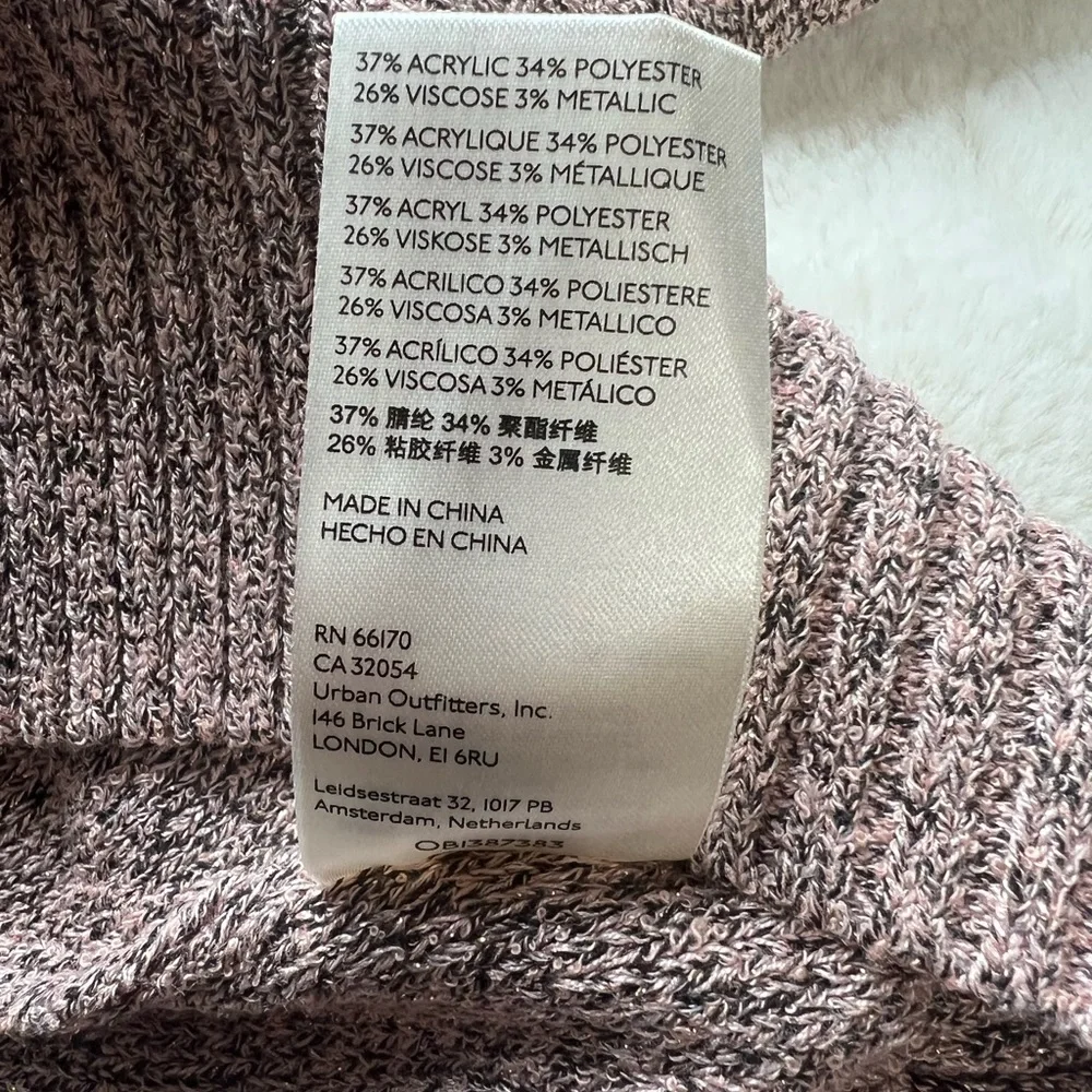 Free People Going for Gold Faux Wrap Crop Sweater Rose Gold L